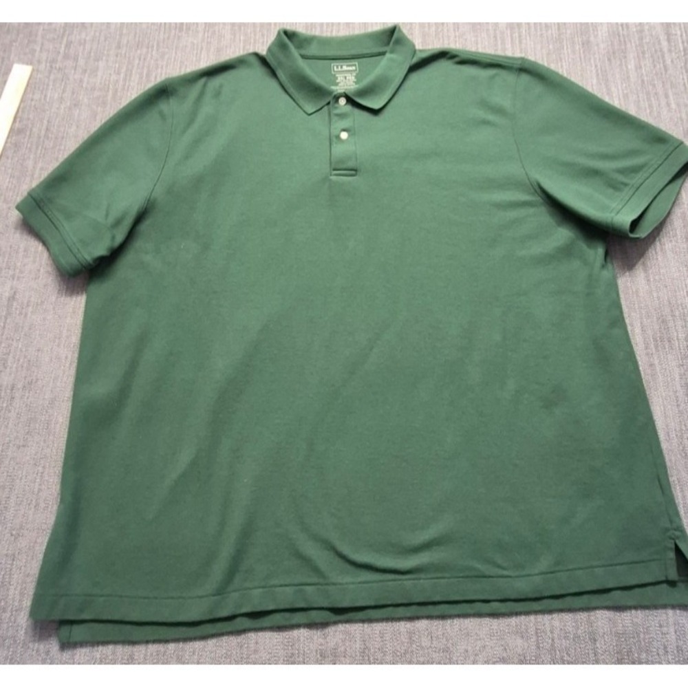 LL‎ Bean men's green pullover polo shirt 3XL Traditional Fit 100% Cotton